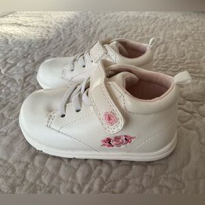 Carter's White and Pink Baby Walker Shoes